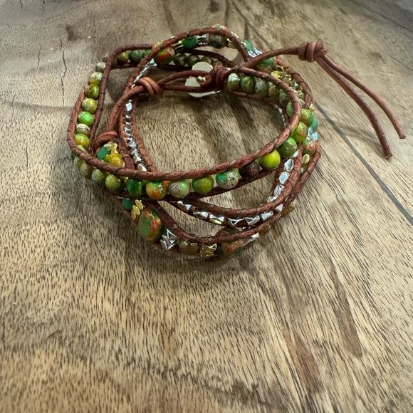 Boho Natural Stone Woven Bracelet - Picture 6 of 8